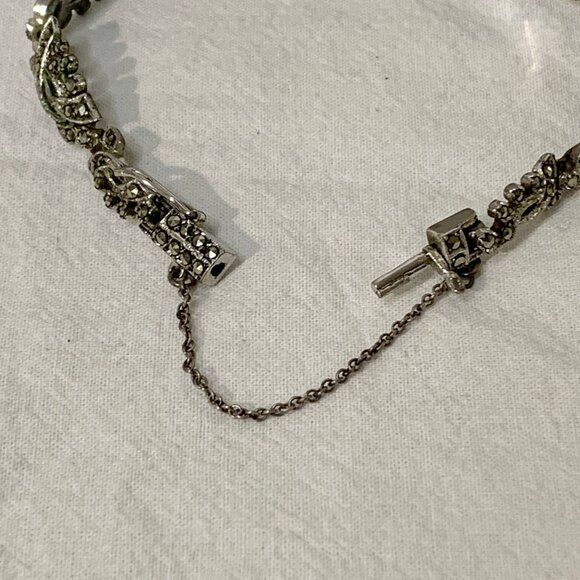 VTG 50s Ritex Swiss Watch Marcasite Silver Plated 17 Jewels Hand Wind Mechanical - Picture 5 of 6